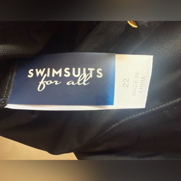 Swimsuits for All NEW Solid Black One Piece RuchedSwimsuit Dress in plus size 22 - Picture 5 of 15